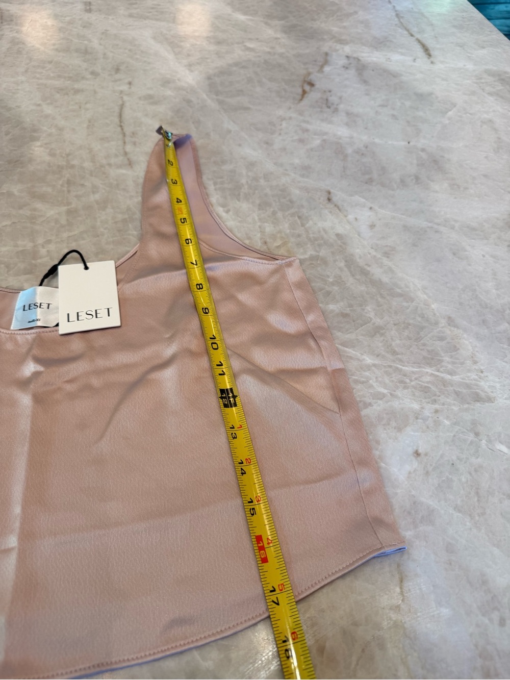 NWT Leset Barb Satin Scoop Neck Tank - Blush - XS - Picture 6 of 6